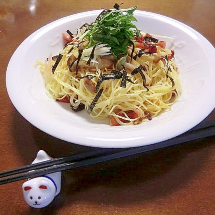 お箸で召し上がれ！大葉とみょうがで和製パスタ